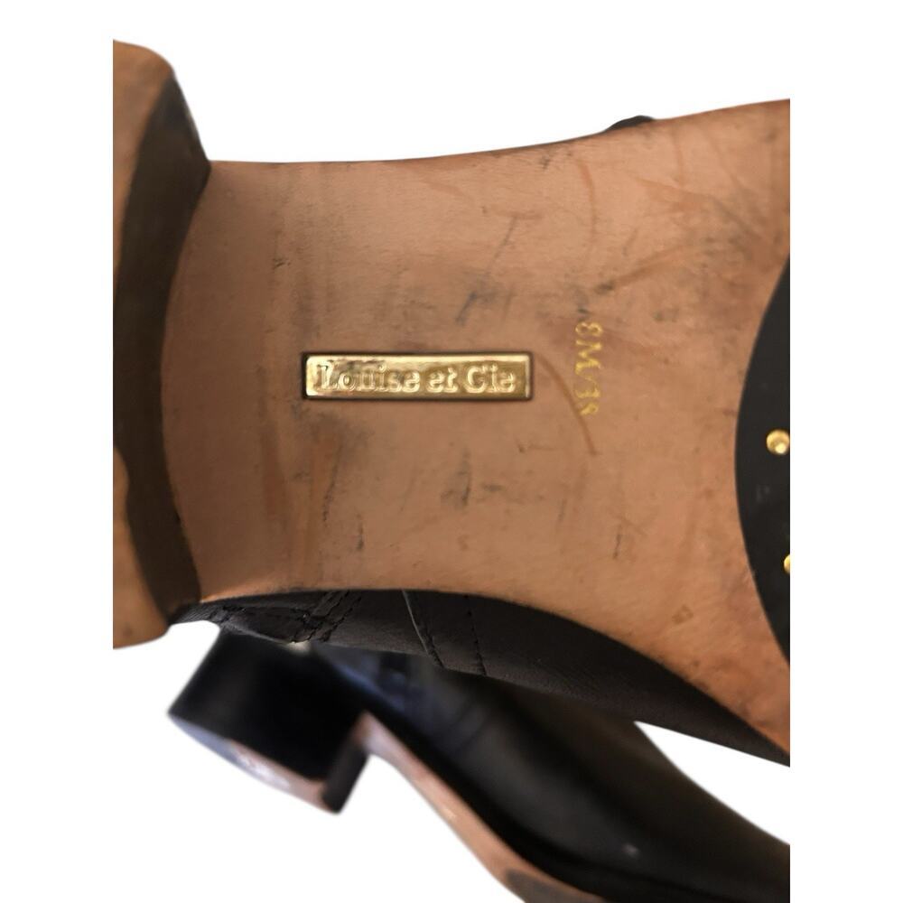 Louise et Cie Women’s Black Knee High Leather Riding Boots Gold Logo Size 8 - Picture 13 of 15